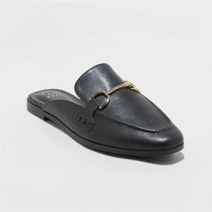 a new day Black Mules with Gold Accent